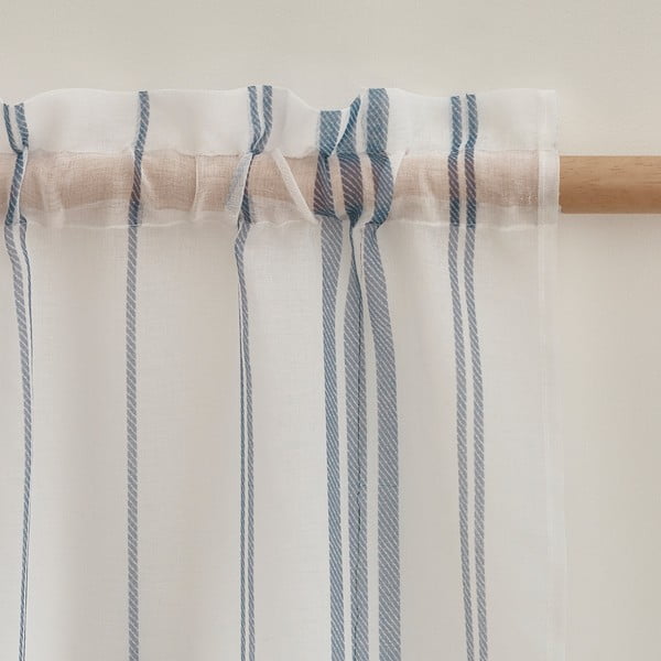 Bela prosojna zavesa iz tančice 140x183 cm Harbour Stripe – Catherine Lansfield