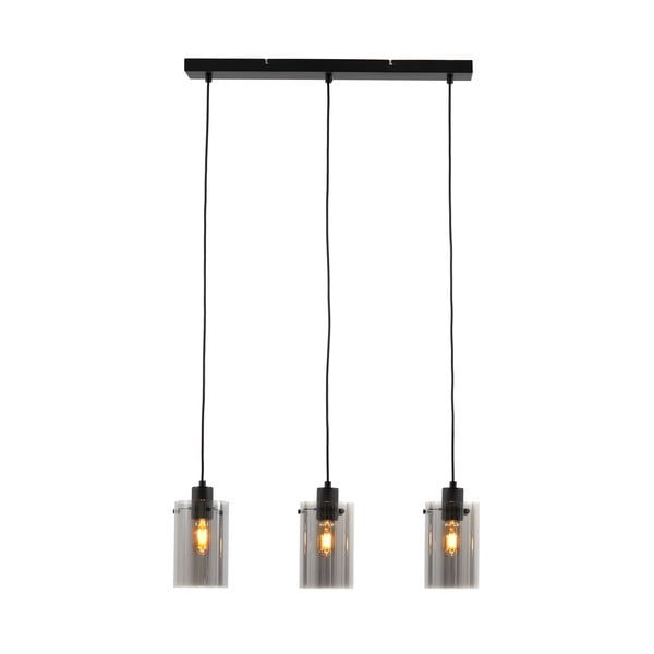 Črna stropna svetilka s steklenim senčnikom 65x12 cm Vancouver - Light & Living