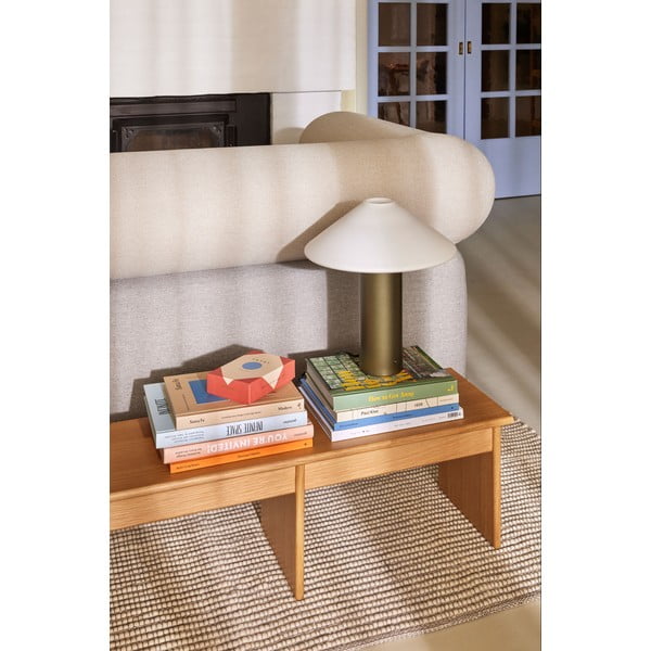 Temno zelena namizna svetilka s steklenim senčilom (višina 40 cm) Orbit – Hübsch-image-1