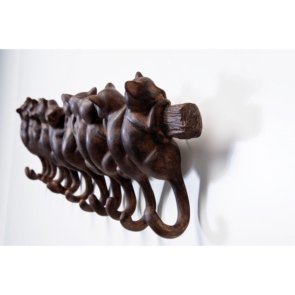 Rjav stenski obešalnik Kare Design Cats-image-3