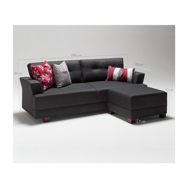 Siva zofa levi kot Balcab Home Ingrid-image-1