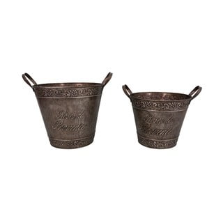 Set 2 lončkov za rože iz cinka Antic Line Roses de Provence