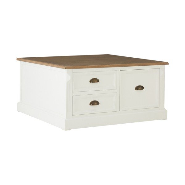 Bela klubska mizica v dekorju jelke 90x90 cm Hardwick – Premier Housewares
