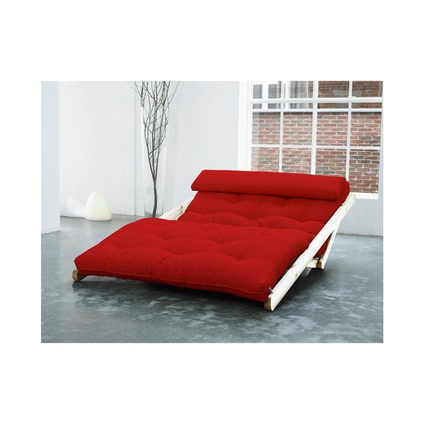 Ležalnik Karup Figo, surov/rdeč, 120 cm-image-2