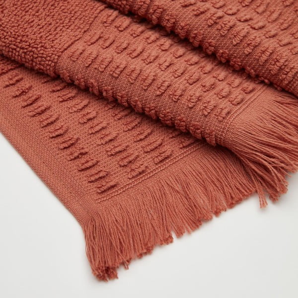 Bombažna brisača v opečnati barvi 50x90 cm Veta - Kave Home-image-3