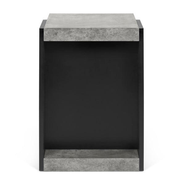 Črna stranska mizica z betonskimi detajli TemaHome Klaus