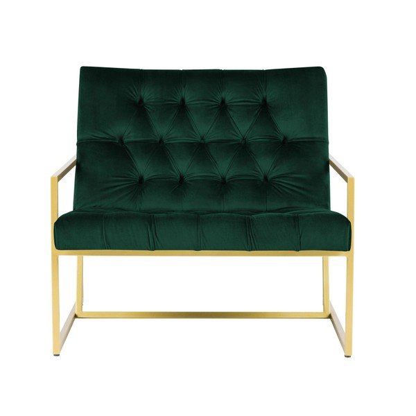 Zeleni fotelj z zlatim vzorcem Mazzini Sofas Bono-image-2