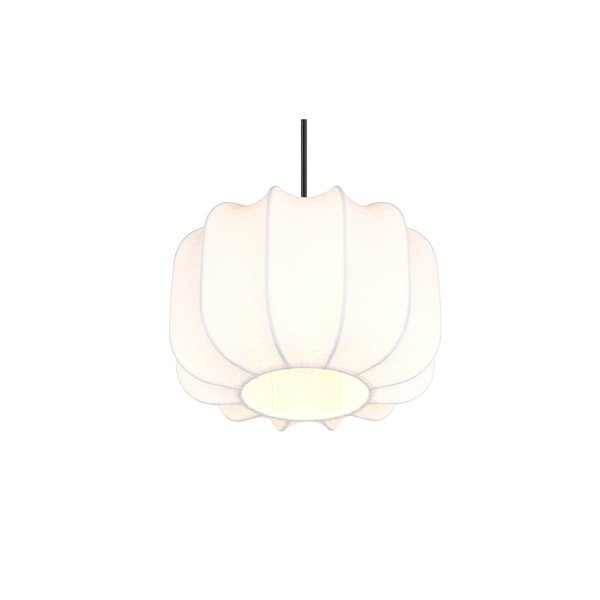 Bela kovinska viseča svetilka s tekstilnim senčilom ø 25 cm Madleine – Reality-image-4