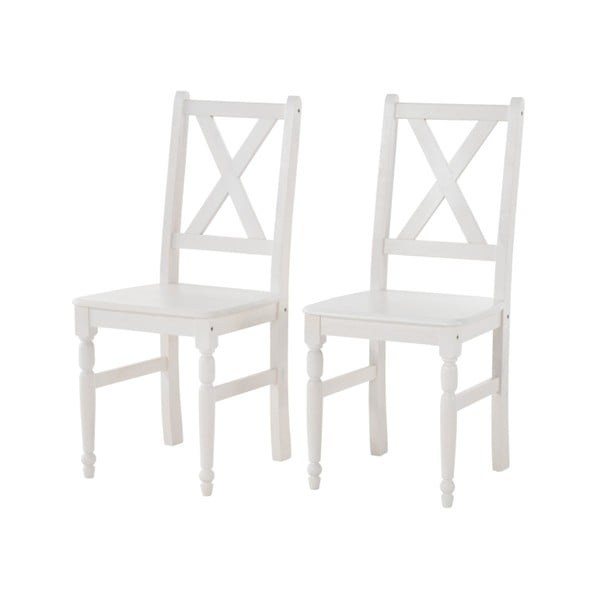 Komplet 2 belih jedilnih stolov iz masivnega bora Støraa Normann