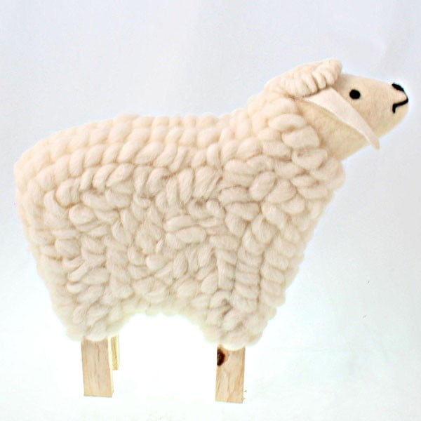 Dekorativna lesena ovca, 55 cm
