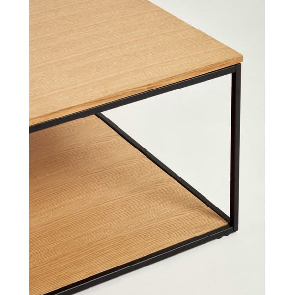 Mizica s hrastovo ploščo 80x80 cm Yona - Kave Home-image-4