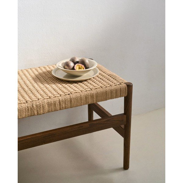 Rjava/naravna klop Zaide – Kave Home-image-2