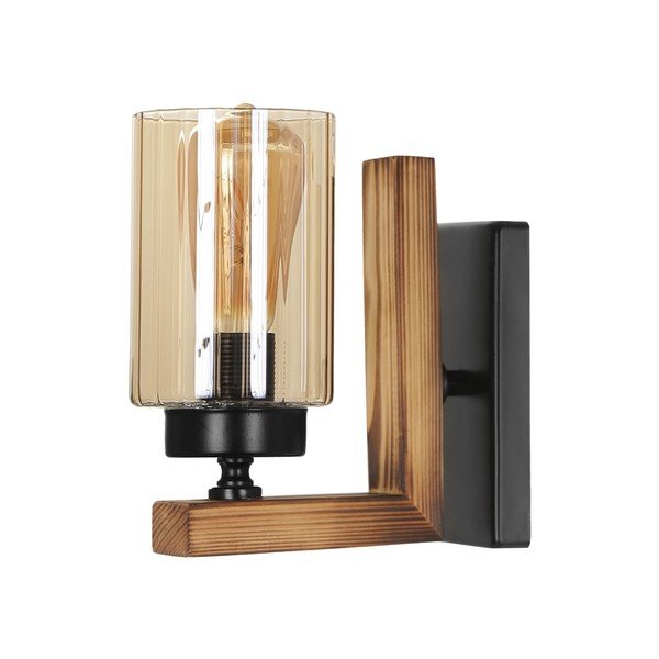 Črna/naravna stenska svetilka Linda – Opviq lights