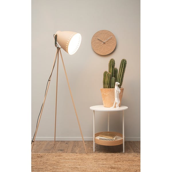 Peščeno rjava stoječa svetilka z detajli v srebrni barvi Leitmotiv Mingle-image-1