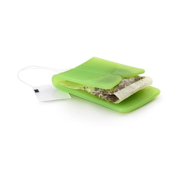 Silikonski ovitek za čajne vrečke, zelen