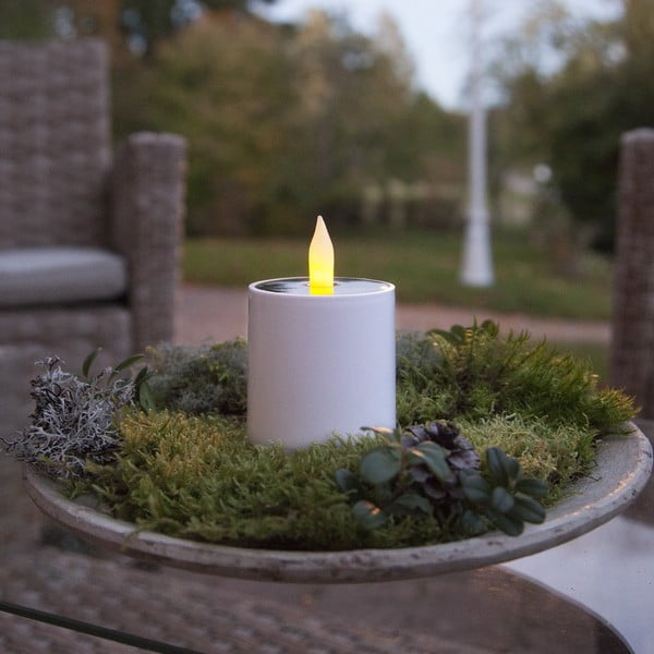 Bela zunanja sončna plastična LED sveča Najboljša sezona Saul-image-1