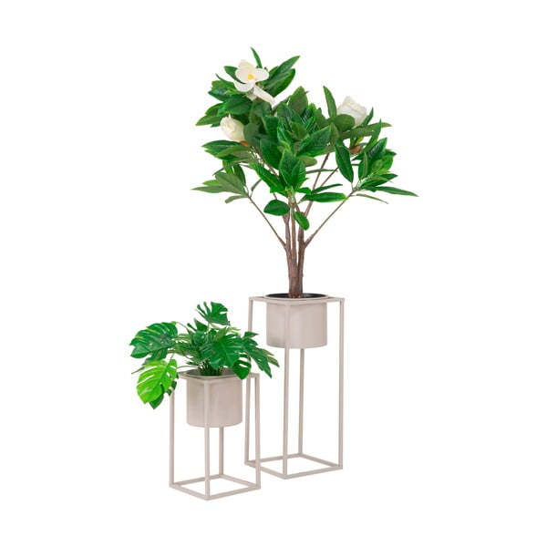 Komplet 2 bež kovinskih lončkov House Nordic Marla-image-2