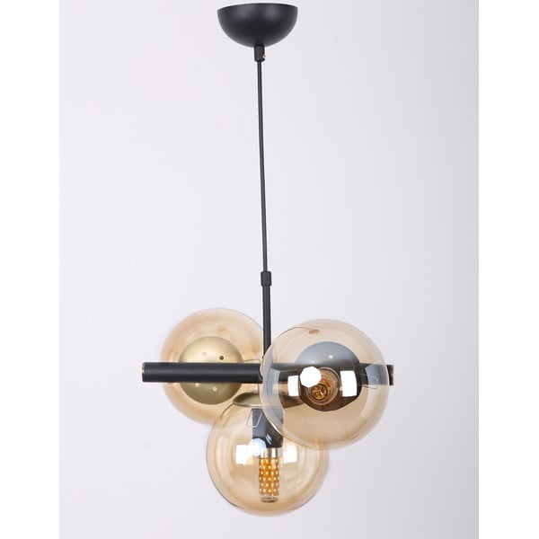 Rumena/črna viseča svetilka s steklenim senčnikom ø 15 cm Cascade – Squid Lighting-image-2