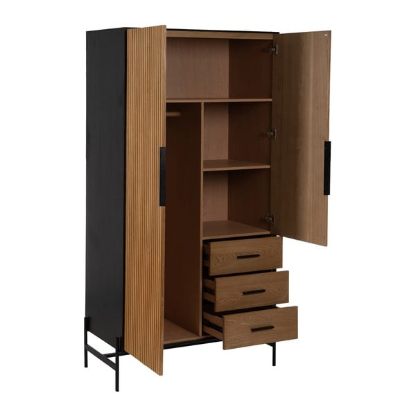 Garderobna omara v jesenovem dekorju v naravni barvi 104x203 cm – Ixia-image-2