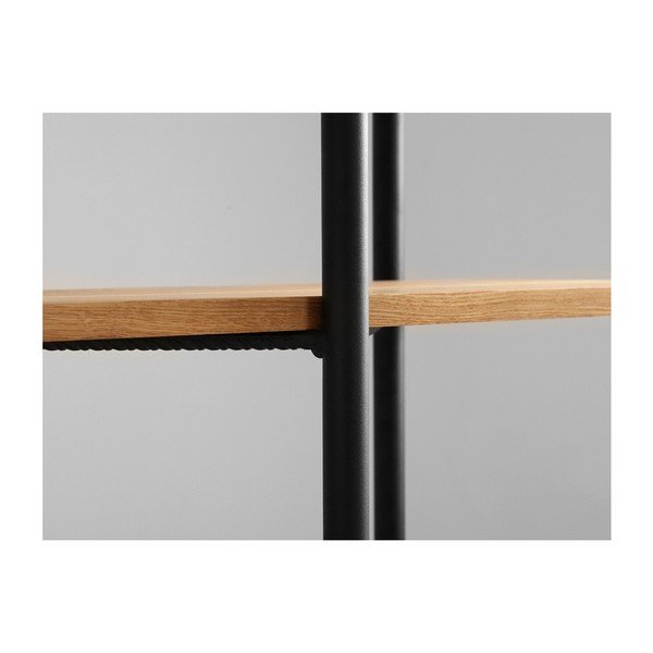 Knjižni regal s črno konstrukcijo in hrastovimi policami Custom Form Rave, višina 150 cm-image-4