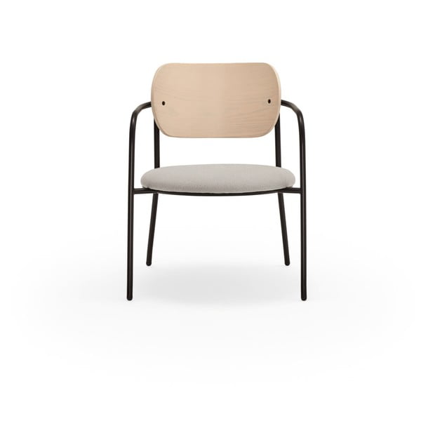 Svetlo siv fotelj v jesenovem dekorju Eclipse - Teulat-image-2