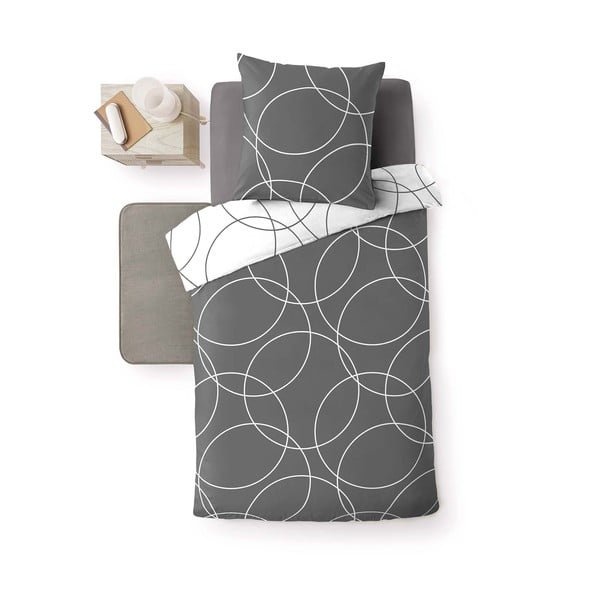 Siva enojna posteljnina iz mikrovlaken 140x200 cm Elton – douceur d'intérieur-image-2