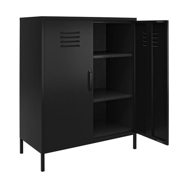 Črna kovinska omarica 40x102x80 cm Mission District – Støraa-image-4