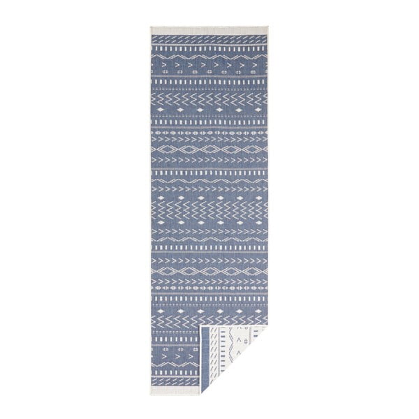 Modro-smetanova preproga NORTHRUGS Kuba, 80 x 250 cm-image-2