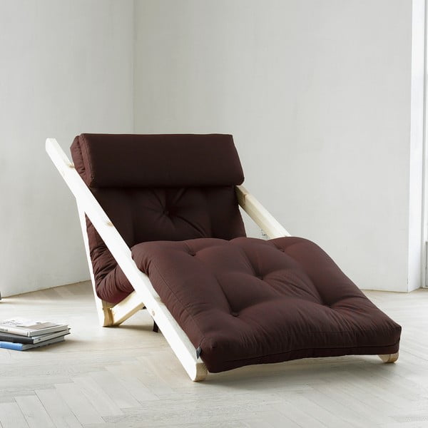 Lounge stol Karup Figo, surov/rjav, 70 cm