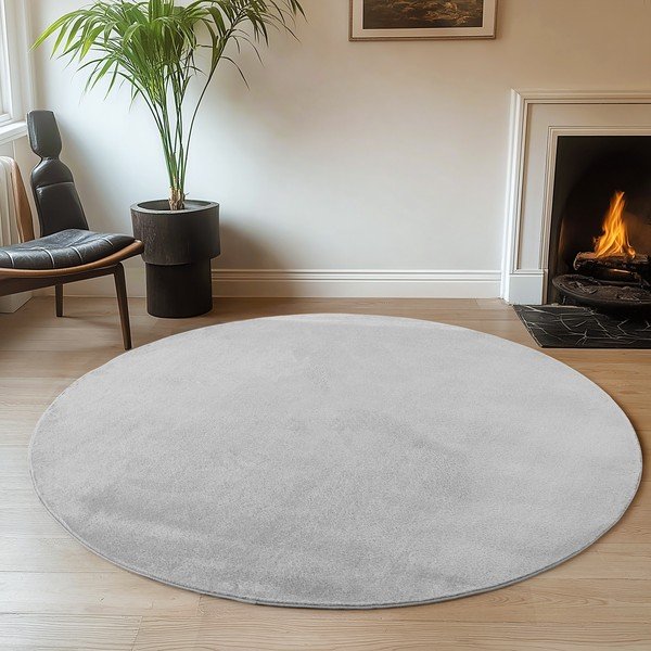 Svetlo siva pralna okrogla preproga ø 160 cm Joy – Ayyildiz Carpets-image-1