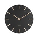 Črna stenska ura z kazalci v zlati barvi Karlsson Charm, ø 30 cm