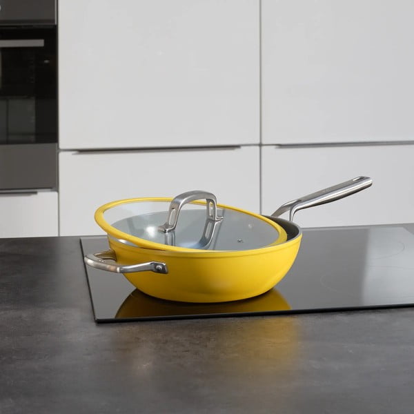 Vok ponev s pokrovko/s keramično prevleko ø 28 cm Meda 3.0 – FABINI-image-1