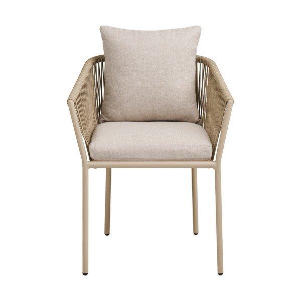 Bež kovinski in oblazinjen vrtni stol Salerno – House Nordic-image-2