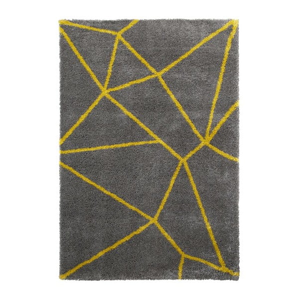 Sivo-rumena preproga Think Rugs Royal Nomadic Grey & Yellow, 120 x 170 cm