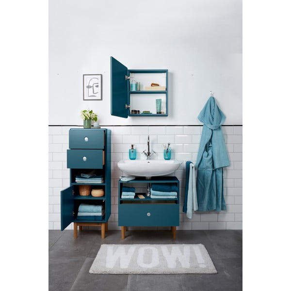Modrozelena visoka/stenska kopalniška omarica 40x100 cm Color Bath – Tom Tailor-image-3