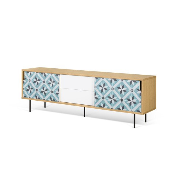 TV mizica iz hrastovega lesa s kovinskimi nogami TemaHome Dann Makaresh-image-2