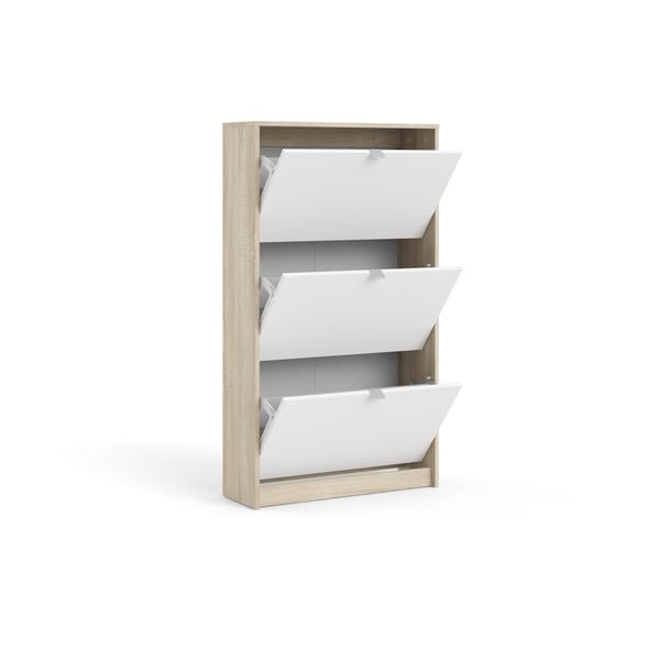 Bela preklopna omarica za čevlje v hrastovem dekorju Shoes – Tvilum-image-4