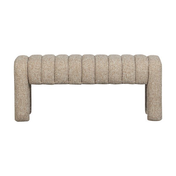 Svetlo rjava oblazinjena klop iz tkanine bouclé Frex – WOOOD