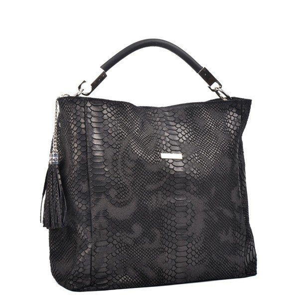 Črna usnjena torbica Carla Ferreri Druhno-image-2