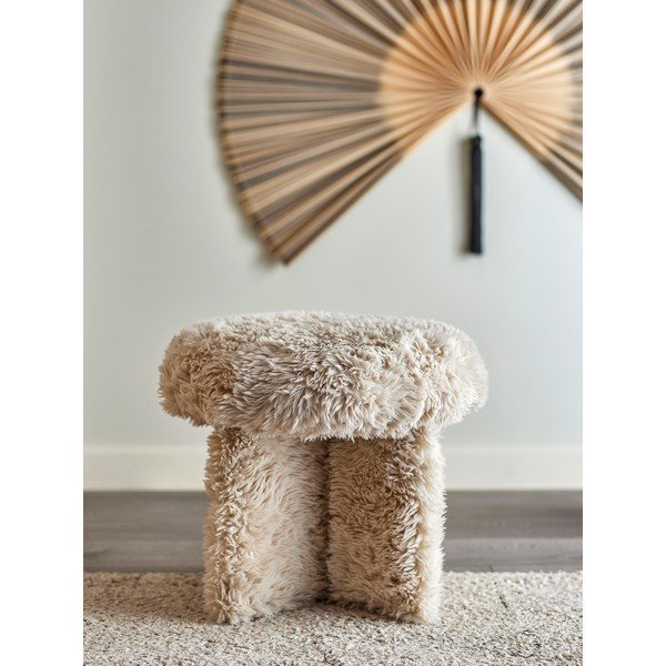 Bež tabure iz umetnega krzna Frikka – Bloomingville-image-1