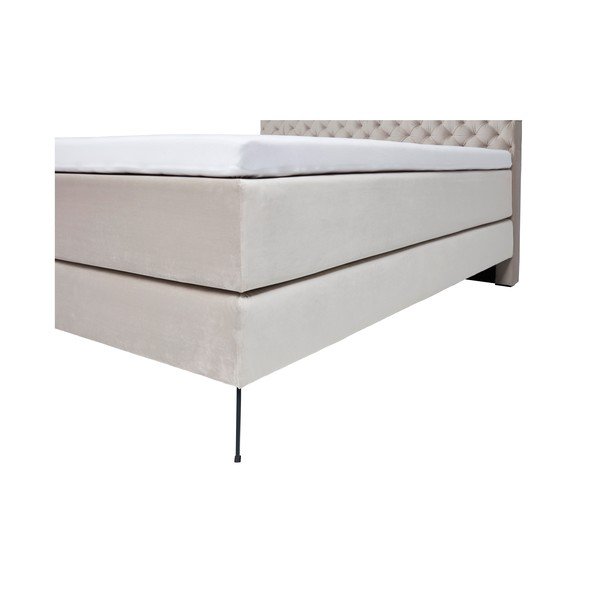 Bela/kremno bela boxspring postelja 200x200 cm La Maison – Meise Möbel-image-4
