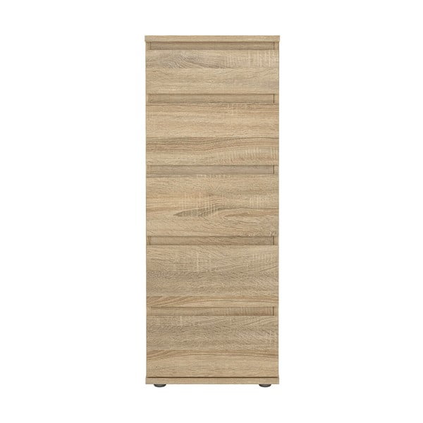 Visoka komoda v hrastovem dekorju v naravni barvi 40x107 cm Nova – Tvilum