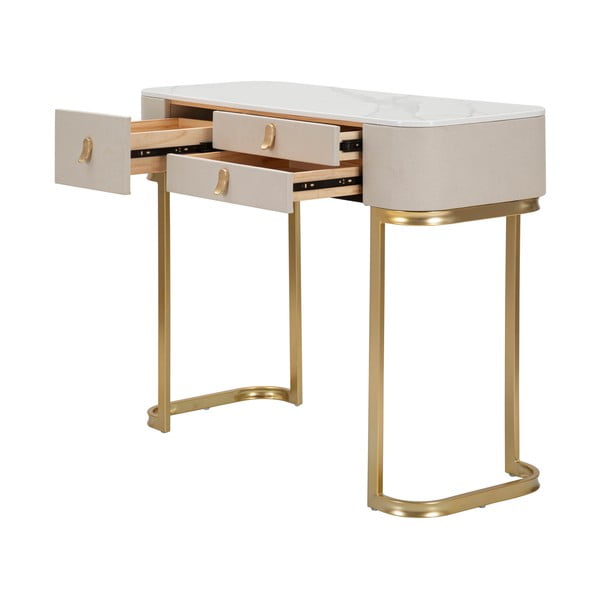 Bež/zlata stranska mizica 40x100 cm Beauty – Mauro Ferretti-image-4