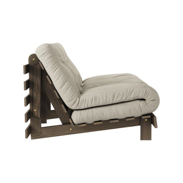 Sivo-bež lanena raztegljiva sedežna garnitura 140 cm Roots Carob – Karup Design-image-4