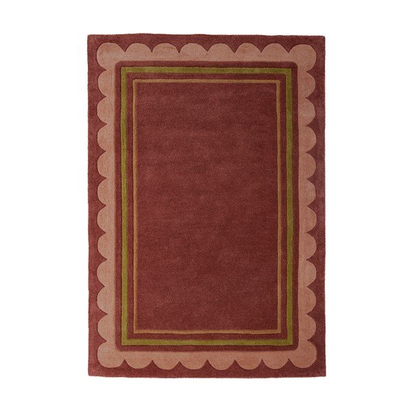 Bordo rdeča ročno tkana volnena preproga 160x230 cm Lois – Flair Rugs