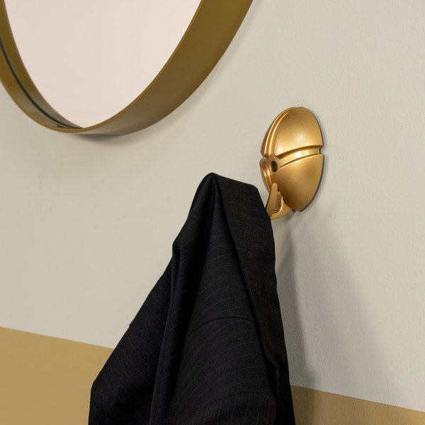 Plastičen stenski obešalnik v zlati barvi Tick – Spinder Design-image-1