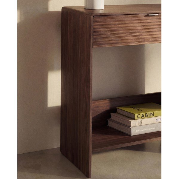 Komoda v orehovem dekorju v temni naravni barvi 60x81x37 cm Norlen – Kave Home-image-2