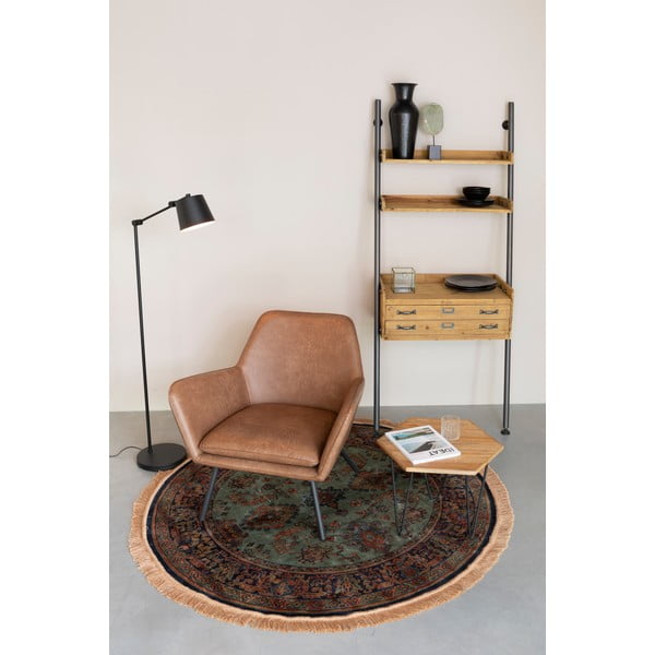 Črna stoječa svetilka s kovinskim senčilom (višina 135 cm) Hajo – White Label-image-2