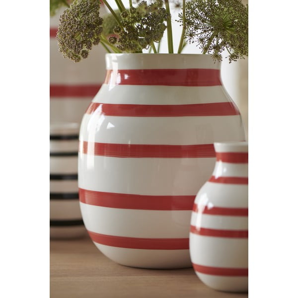 Belo-rdeča keramična vaza Kähler Design Omaggio, višina 20,5 cm-image-3