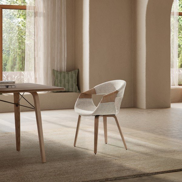 Bež oblazinjeni jedilni stoli v kompletu z nasloni za roke 2 ks Elif – MOME-image-1